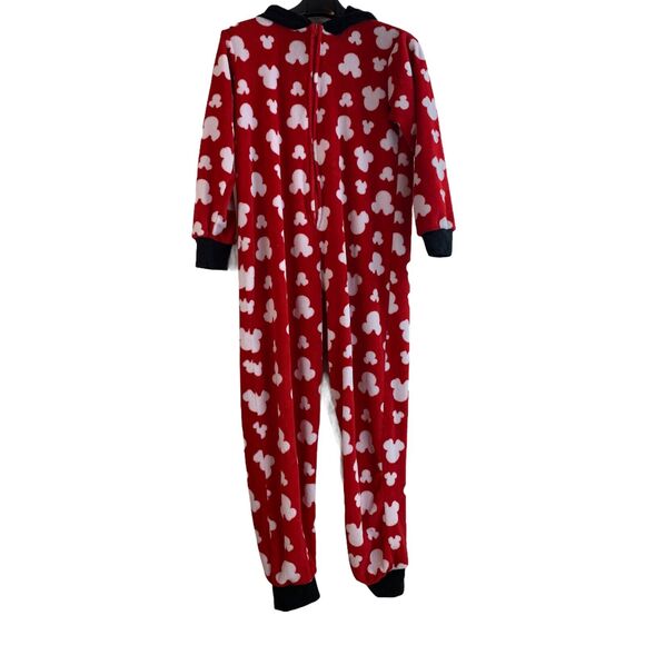 Disney Minnie Mouse Womens Hooded Pajamas PJ One Piece Fleece Plush sm 4-6 - Picture 2 of 12